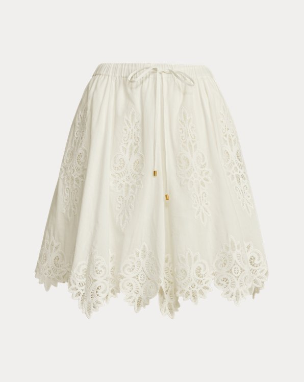 Eyelet Cotton Poplin Skirt