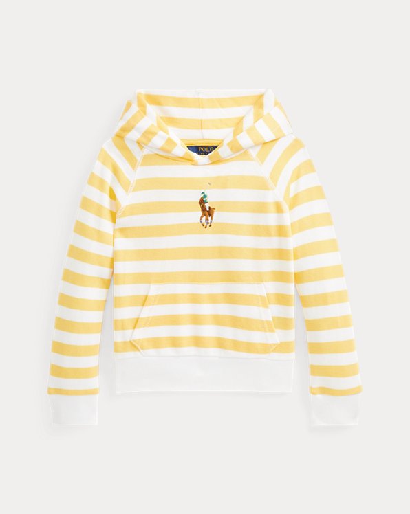 Striped Cotton Terry Hoodie