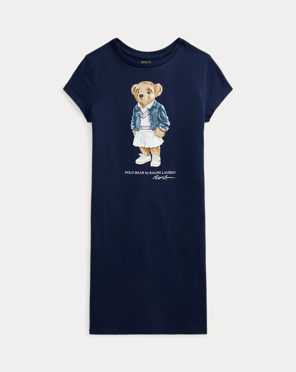 Katoenjersey T-shirtjurk met Polo Bear