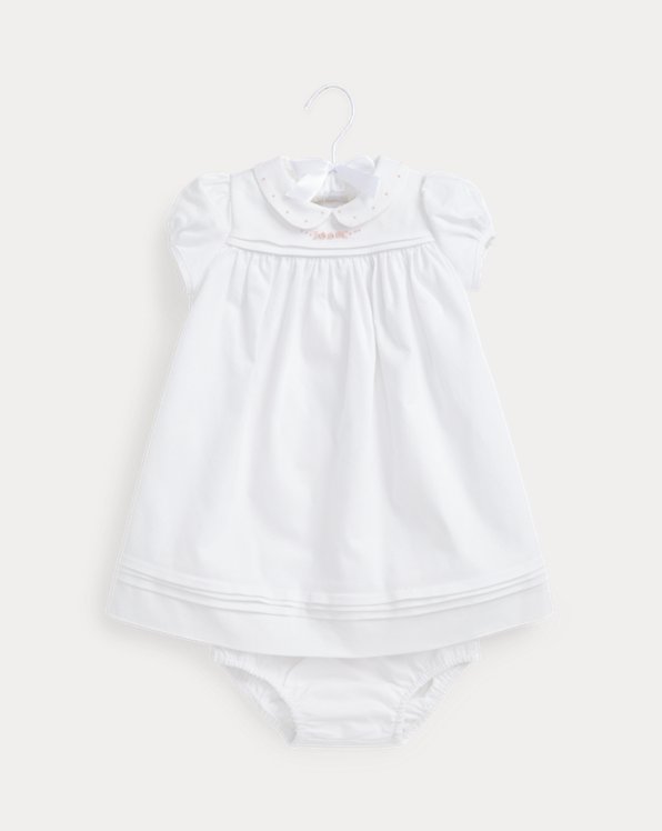 Embroidered Cotton Dobby Dress &amp; Bloomer
