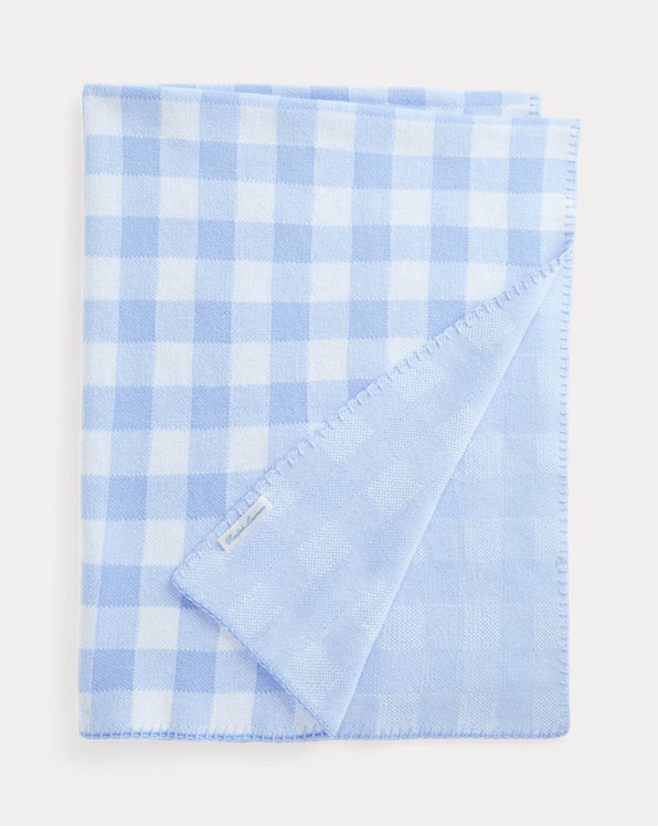 Gingham Knit Cotton Blanket