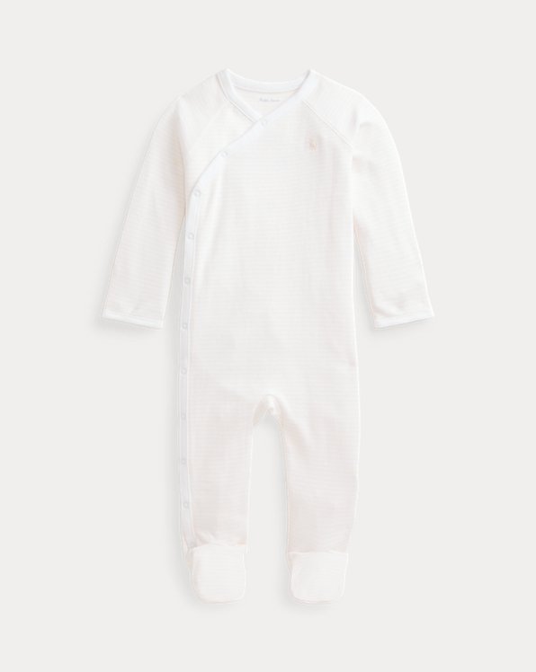 Striped Organic Cotton Footed Coverall
