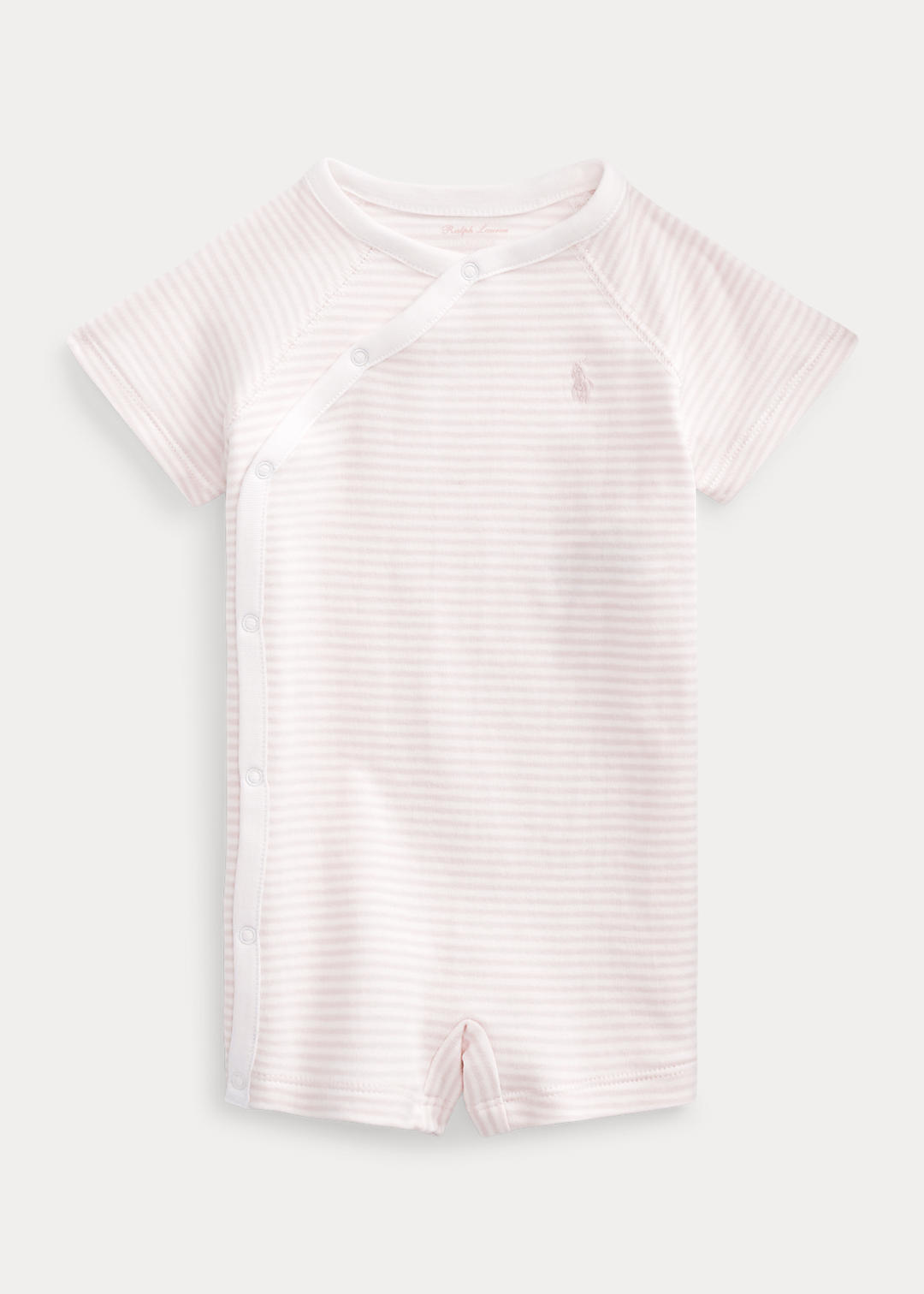 Baby Girl Striped Organic Cotton Shortall 1