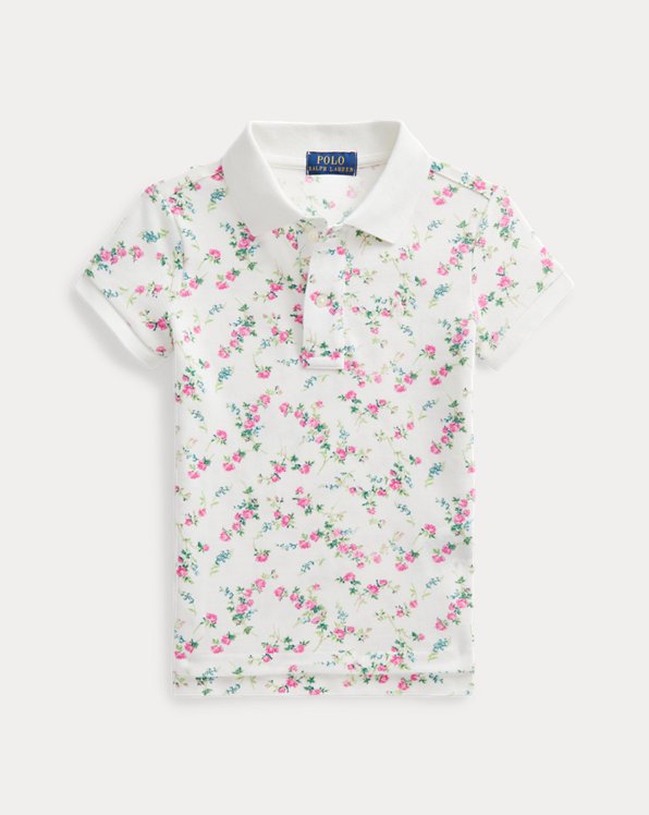 Floral Mesh Polo Shirt