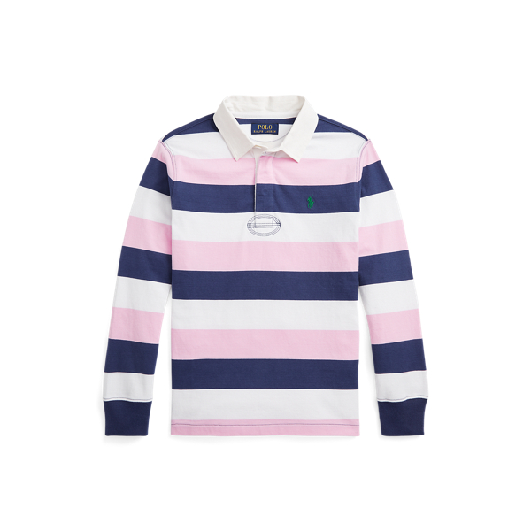 Striped Cotton Jersey Rugby Shirt For, Pink And Purple Rugby Shirt