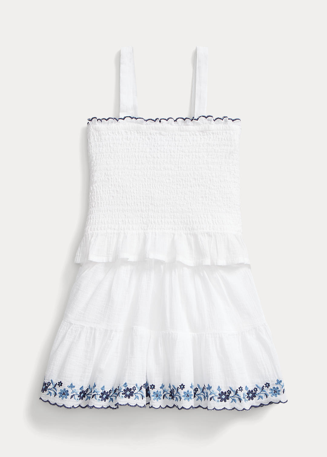 Smocked Cotton Top & Skirt Set