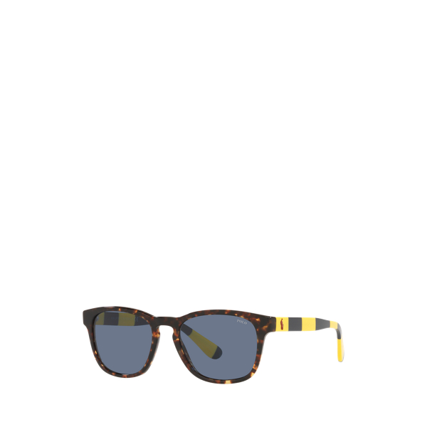 Rugby-Stripe Rectangular Sunglasses