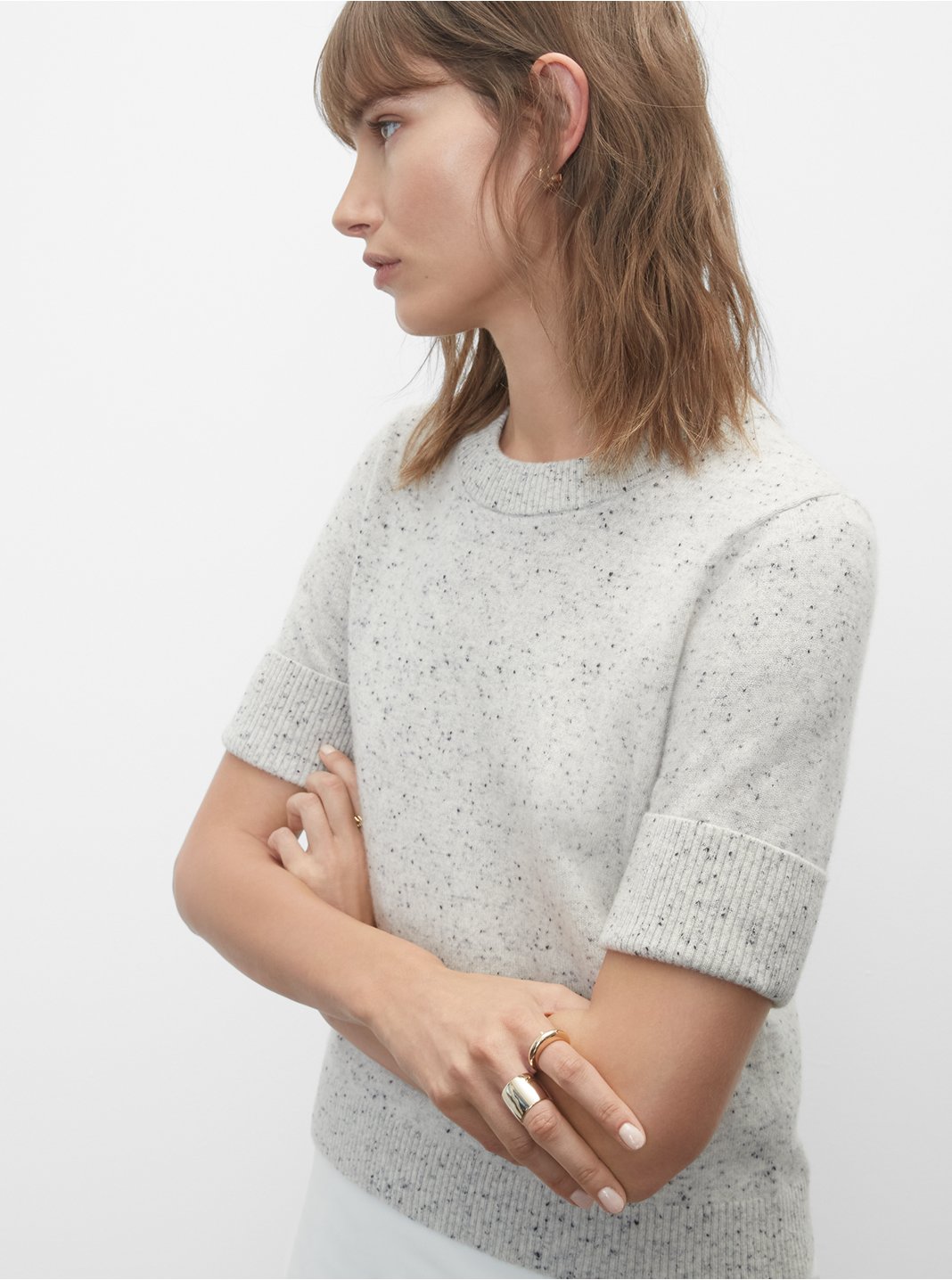 Clubmonaco Donegal Cashmere Short Sleeve Sweater