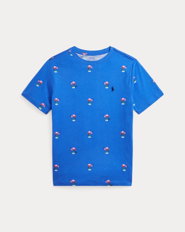 Katoenjersey T-shirt met flamingoprint