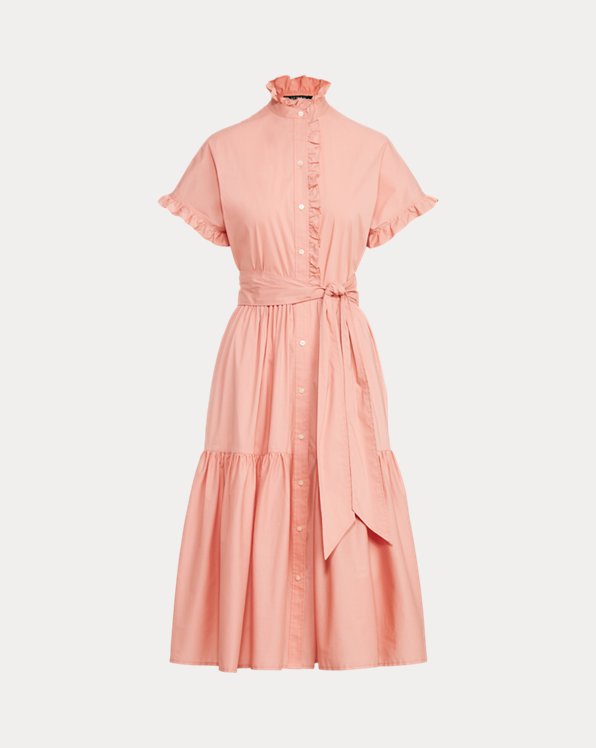 Ruffle-Trim Cotton-Blend Dress