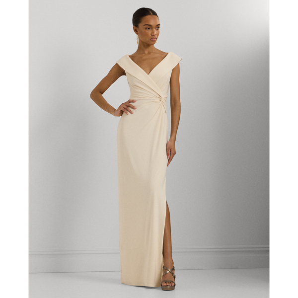 ralph lauren jersey off the shoulder dress