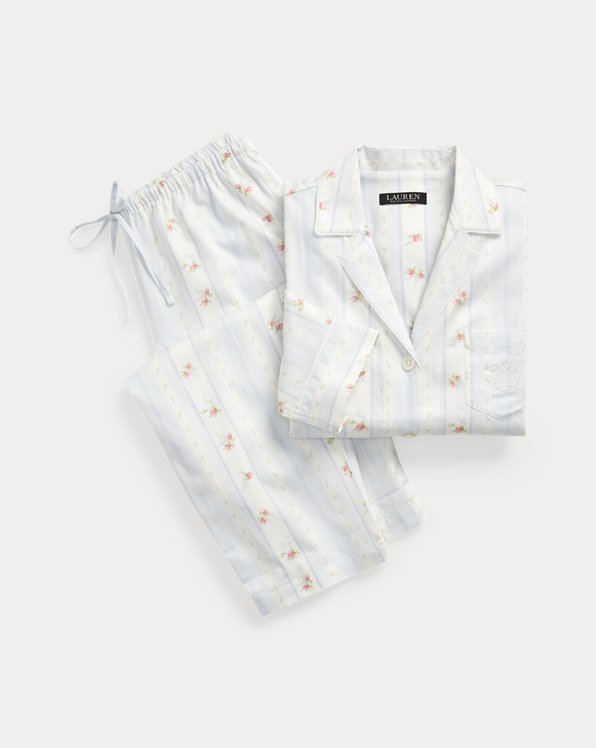 Pyjamaset met bloemenprint van katoenmix