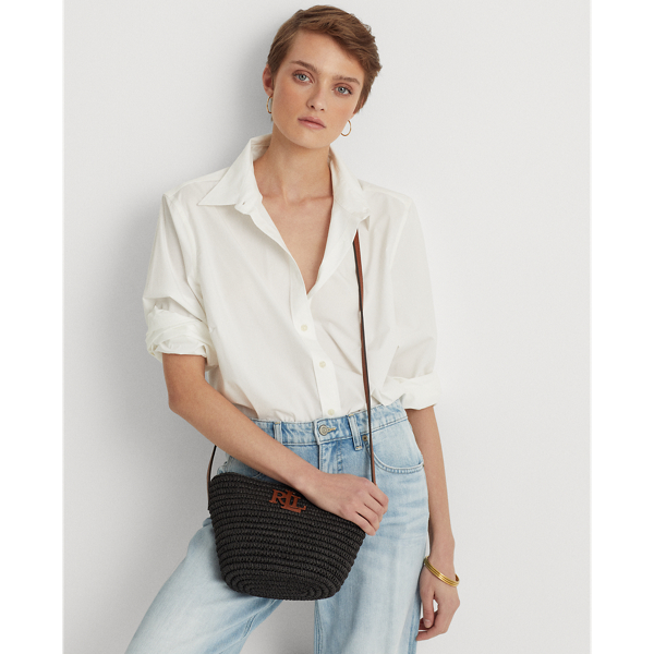 Straw Medium Nicki Crossbody Bag for Women Ralph Lauren® NL