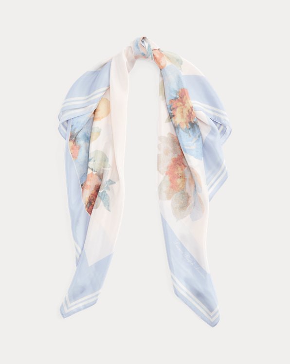 Elisabeth zijden sjaal met bloemenprint
