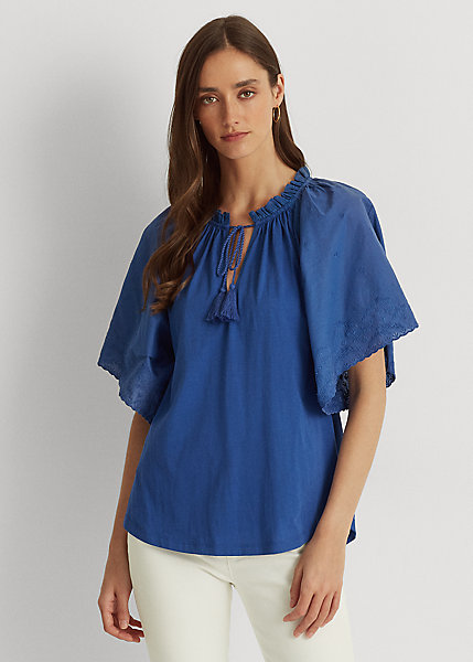 Eyelet Jersey Flutter-Sleeve Top for Women | Ralph Lauren® IE