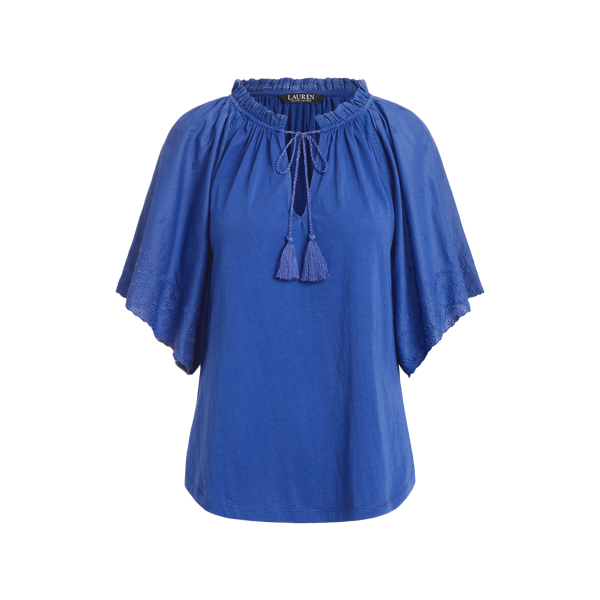 Eyelet Jersey Flutter-Sleeve Top for Women | Ralph Lauren® CH