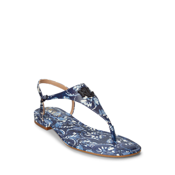 Lauren Ellington Floral Leather Sandal 2