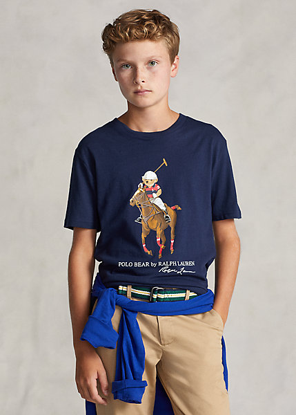 Ralph Lauren Bambino Abbigliamento Top e t-shirt T-shirt Polo Maglietta in cotone Polo Bear e Big Pony 