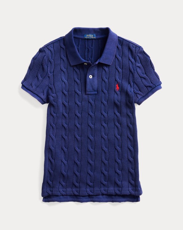 Cable-Knit Polo Shirt