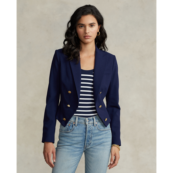 Blazer aperto corto in crêpe di lana Ralph Lauren Donna Abbigliamento Cappotti e giubbotti Giacche Blazer 