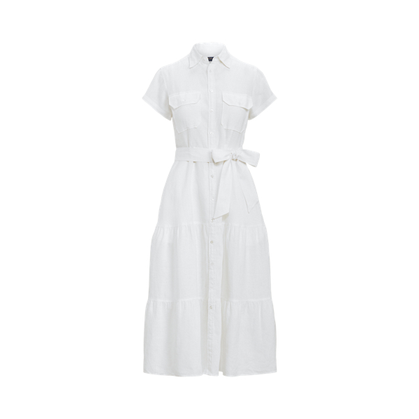 Robe-chemise gitane mi-longue en lin pour Women | Ralph Lauren® FR
