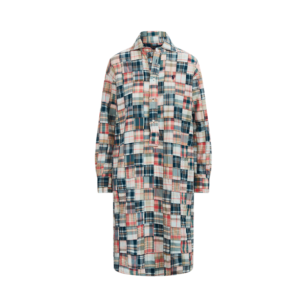 Relaxed Fit Patchwork Cotton Shirtdress