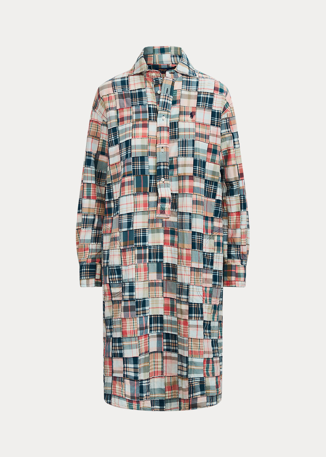 Relaxed Fit Patchwork Cotton Shirtdress
