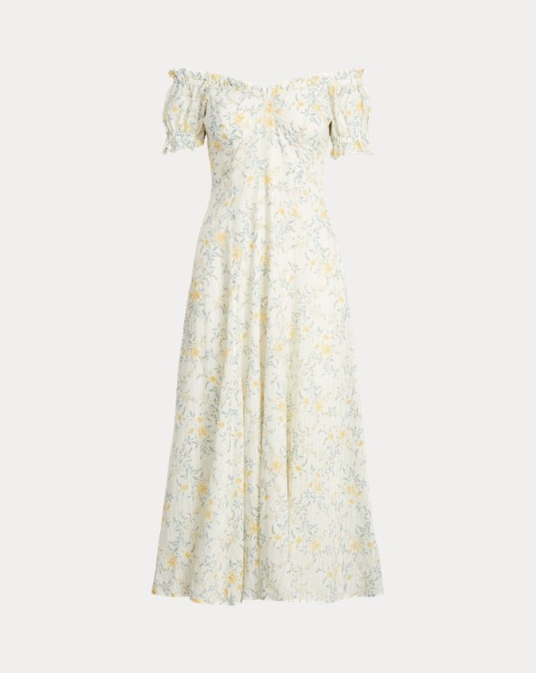 Katoenen maxi-jurk met bloemenprint