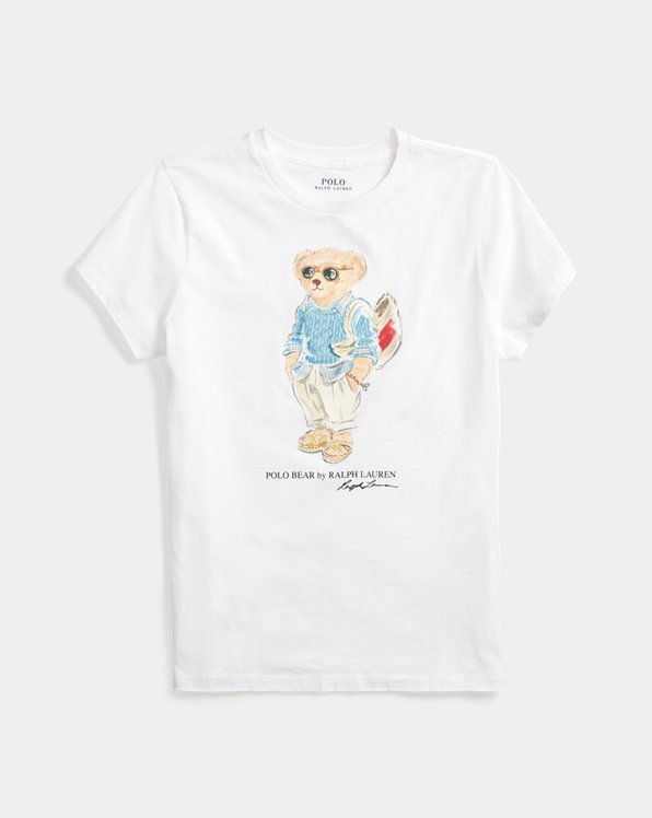 Jersey T-shirt met Summer Cable Polo Bear