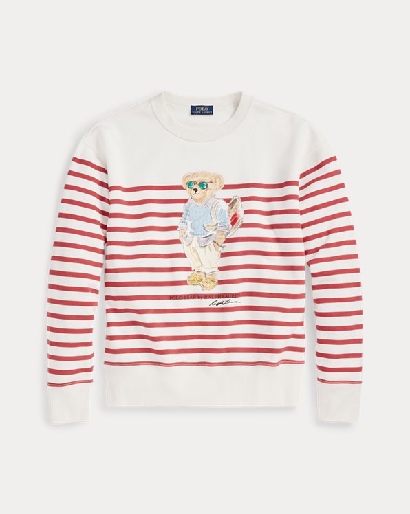 Striped Flight Suit Polo Bear Pullover
