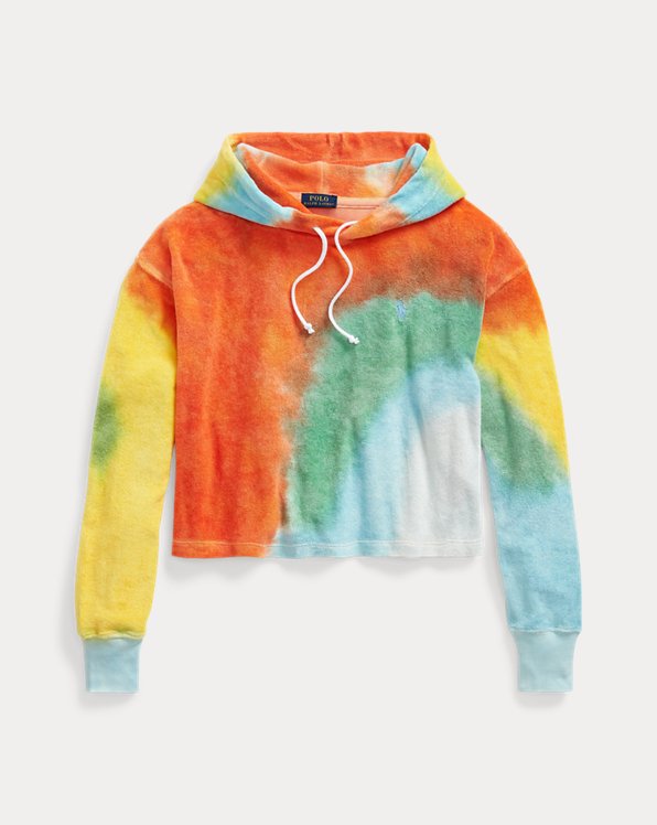 Tie-dye cropped hoodie