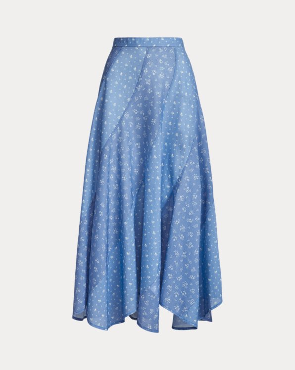 Floral-Pattern Cotton Skirt