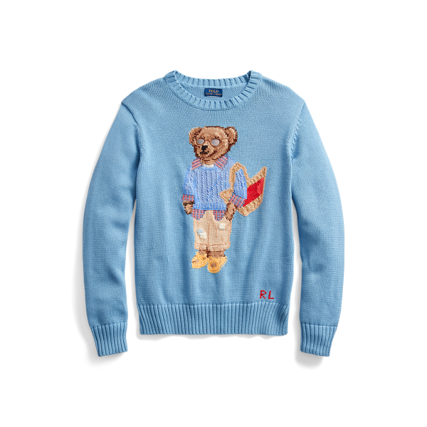 Summer Cable Polo Bear Sweater