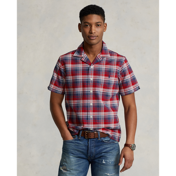 mens short sleeve oxford button down shirt