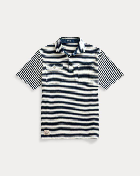 Classic Fit Striped Jersey Polo Shirt