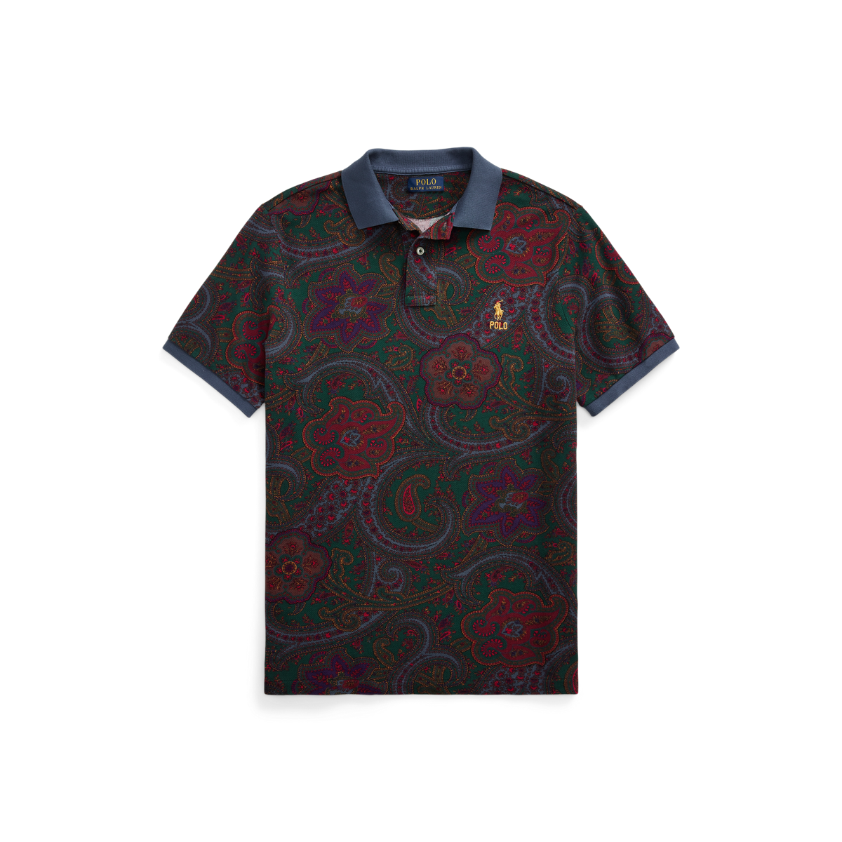Classic Fit Paisley Mesh Polo Shirt