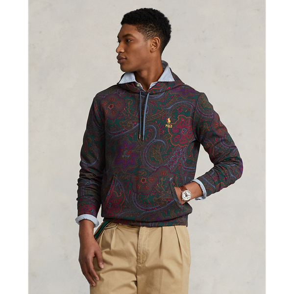 Paisley-Print Double-Knit Hoodie