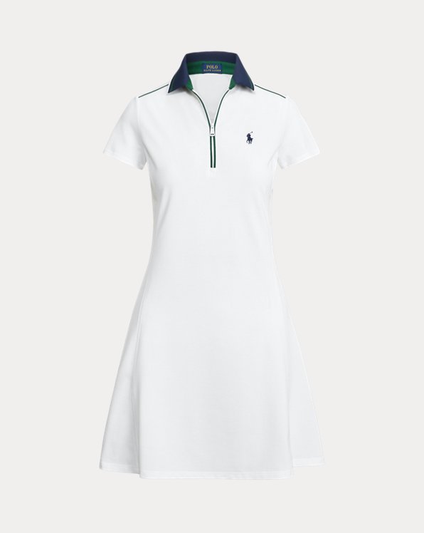 Wimbledon Piqué Quarter-Zip Polo Dress