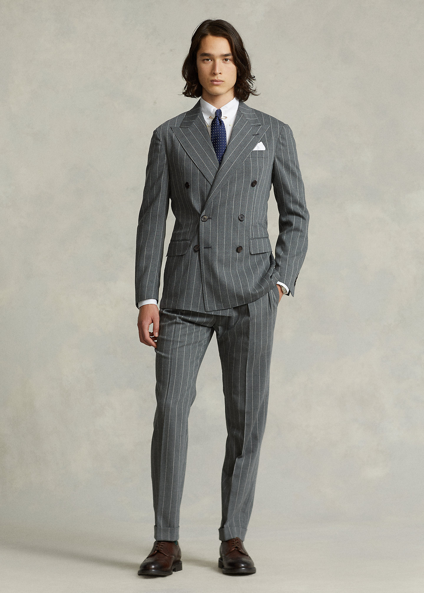 Striped Wool-Blend Suit Trouser