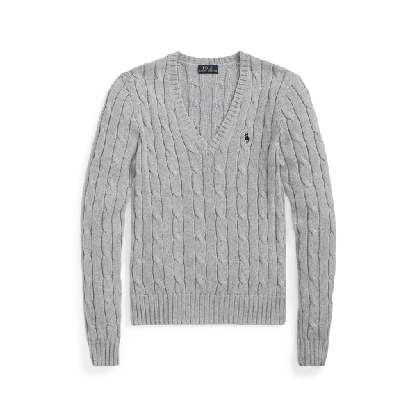 Pull torsadé en coton à col en V pour Women | Ralph Lauren® FR