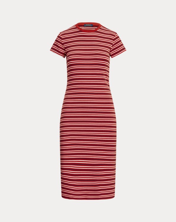 Striped Stretch Cotton T-Shirt Dress
