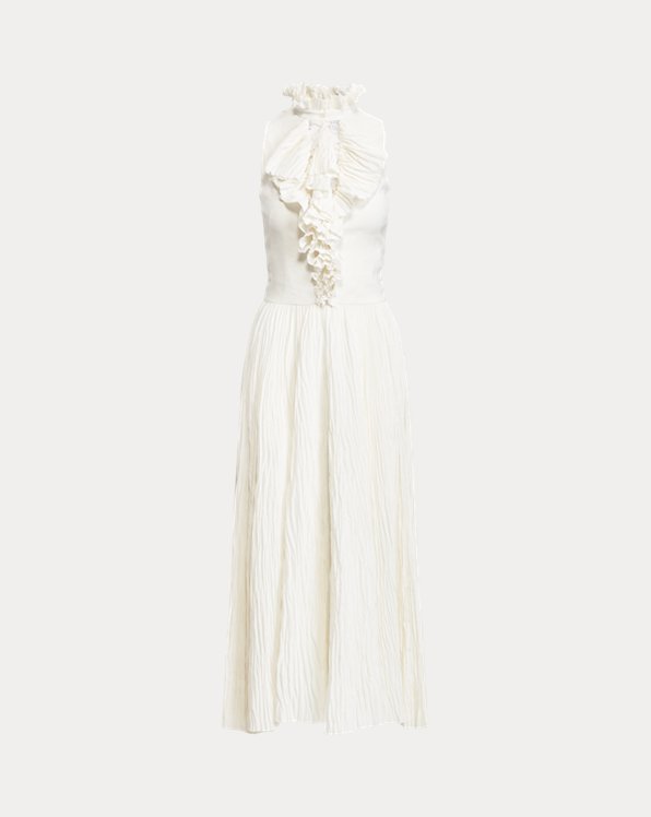 Mccabe Pleated Linen Cocktail Dress