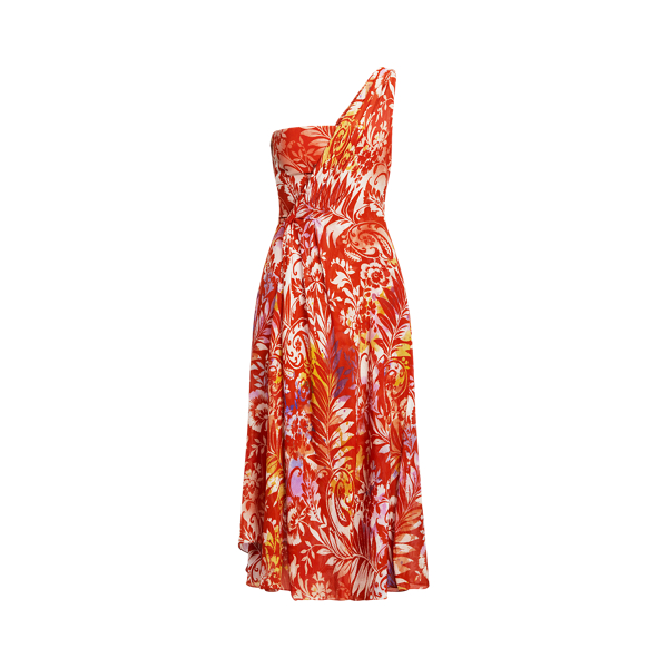 Vestido cocktail O'Keefe assimétrico