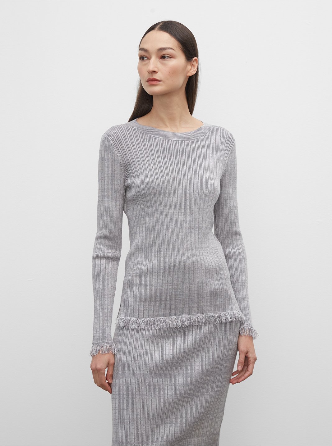 클럽 모나코 스웨터 Club Monaco Rib Space-Dyed Sweater,Grey Multi