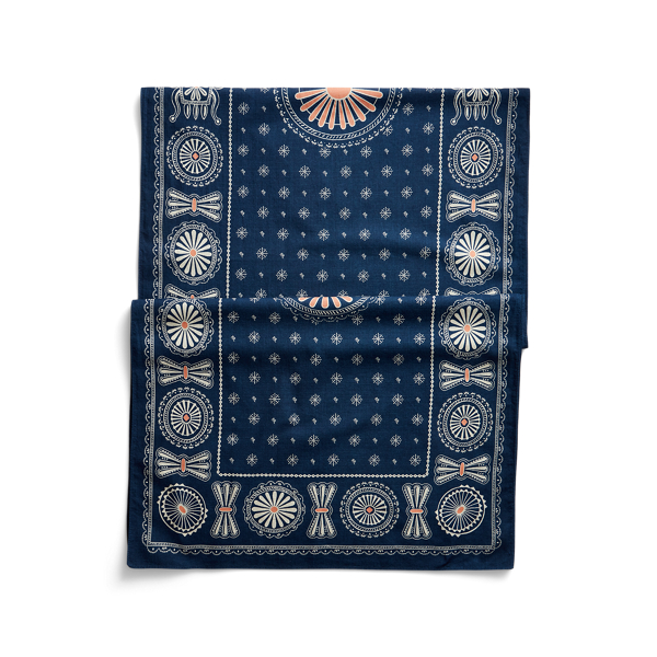 軽量な折り畳み自転車 【新品】RRL Concho-Print Indigo Cotton Scarf
