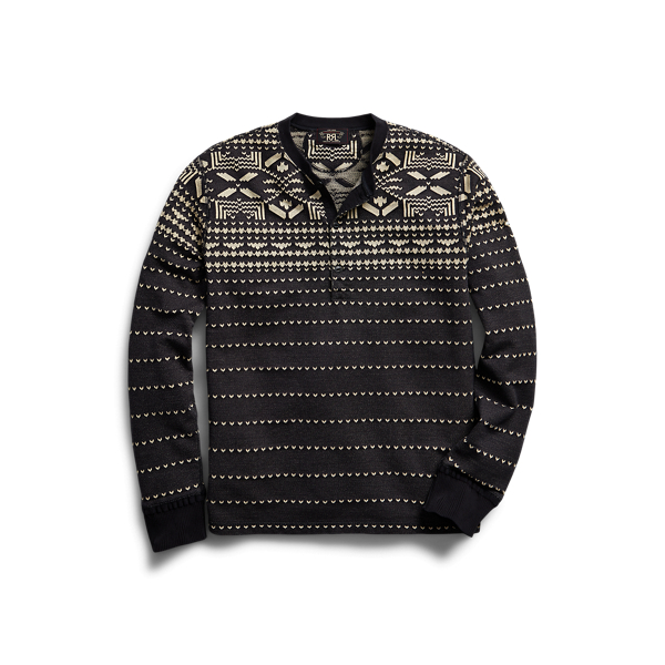 DoubleKnit Jacquard Henley Shirt for Men Ralph Lauren® UK