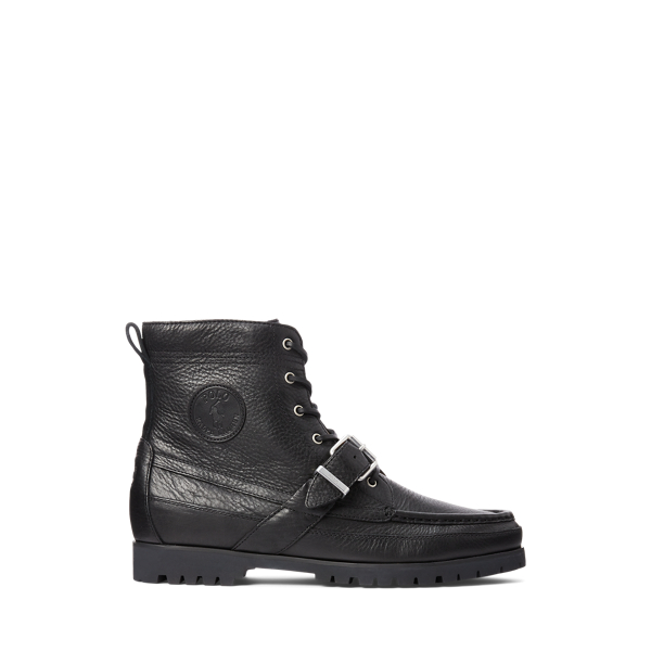 black high top polo boots