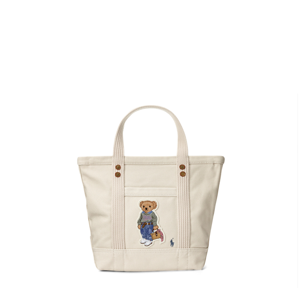 Geef rechten Lagere school slepen Kleine New Orleans Polo Bear canvas tas voor Women | Ralph Lauren® NL