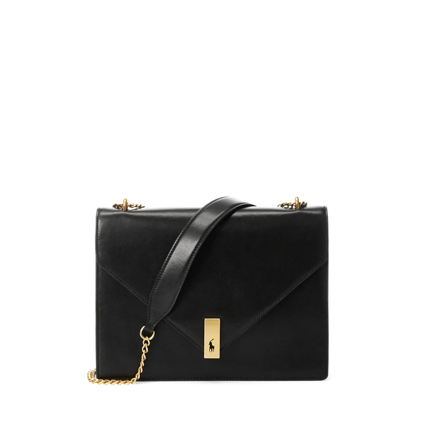 Mala Envelope Polo ID em couro de vitela