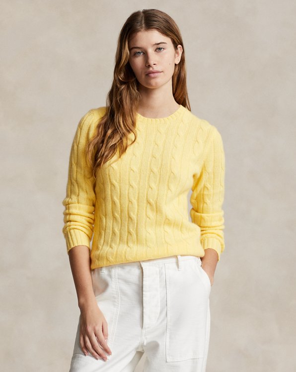 Polo Ralph Lauren Sweater Woman in Lemon Yellow Womens Clothing Jumpers and knitwear Jumpers 